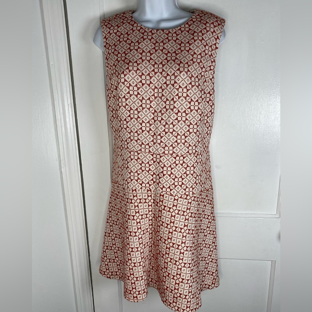 Tory Burch NWT Fit & Flare Red and White Patterned Dress